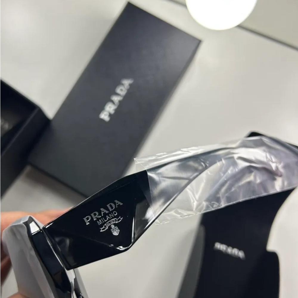 Prada Glossy Black Designer Sunglasses - Picture 2 of 3